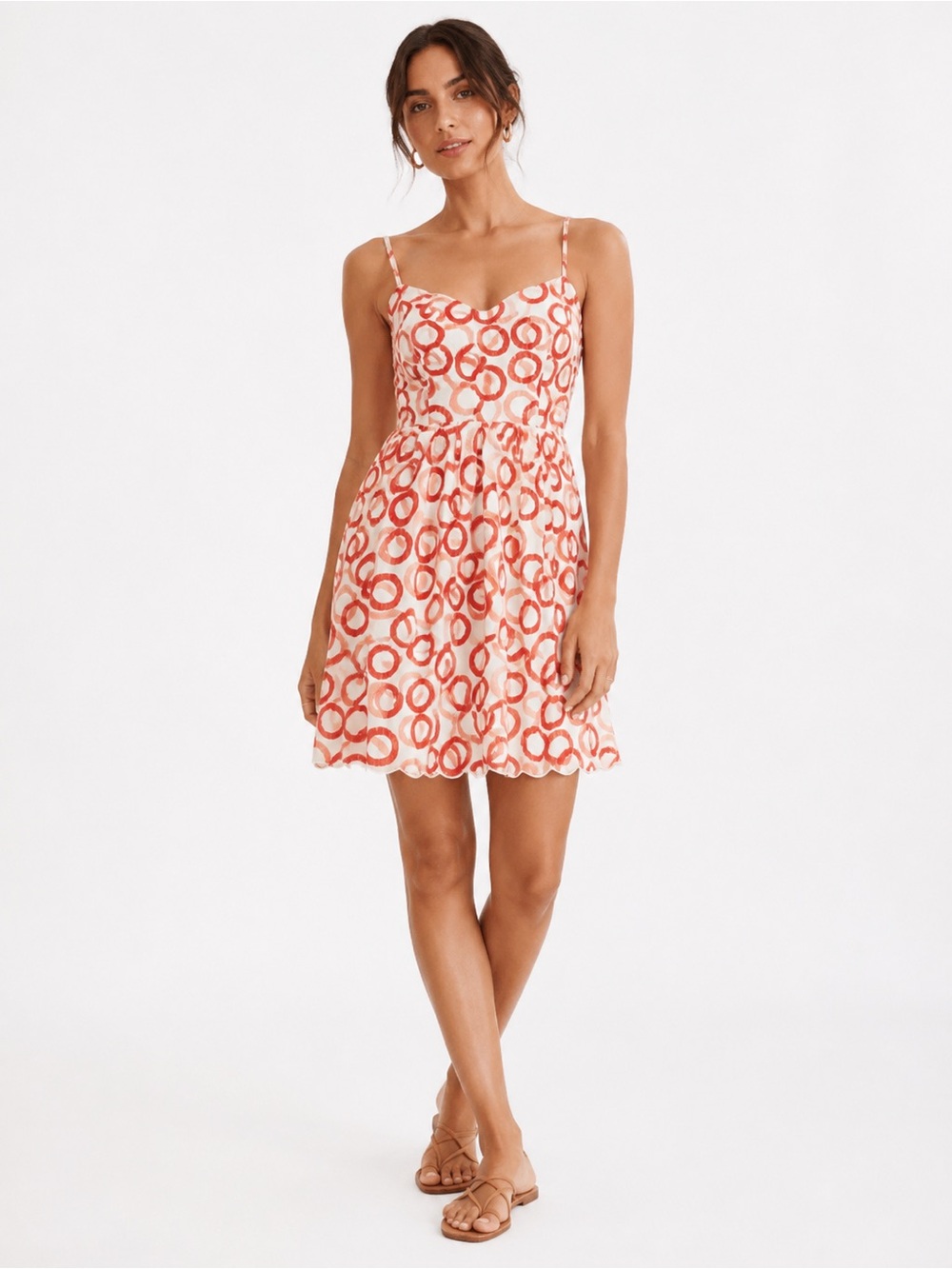 Juicy Couture Y2K 100% Silk Mini Dress Size 4 Pink Circle Print Fit Flare